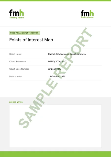 Cover page of a sample children points of interest report